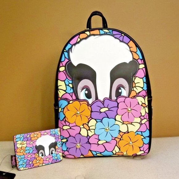 Loungefly Handbags - Loungefly Bambi Flower Backpack & CardHolder Set